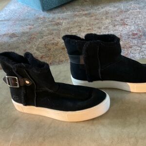 UGG Black Ankle Boots with Shearling Lining